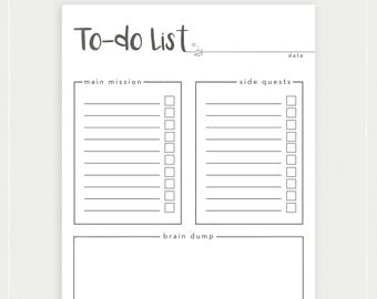 Gentle daily to-do list | Hand drawn printable planner
