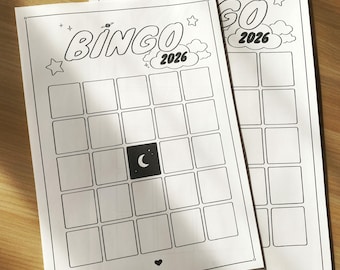 2026 Bingo Card | Hand drawn printable vision board