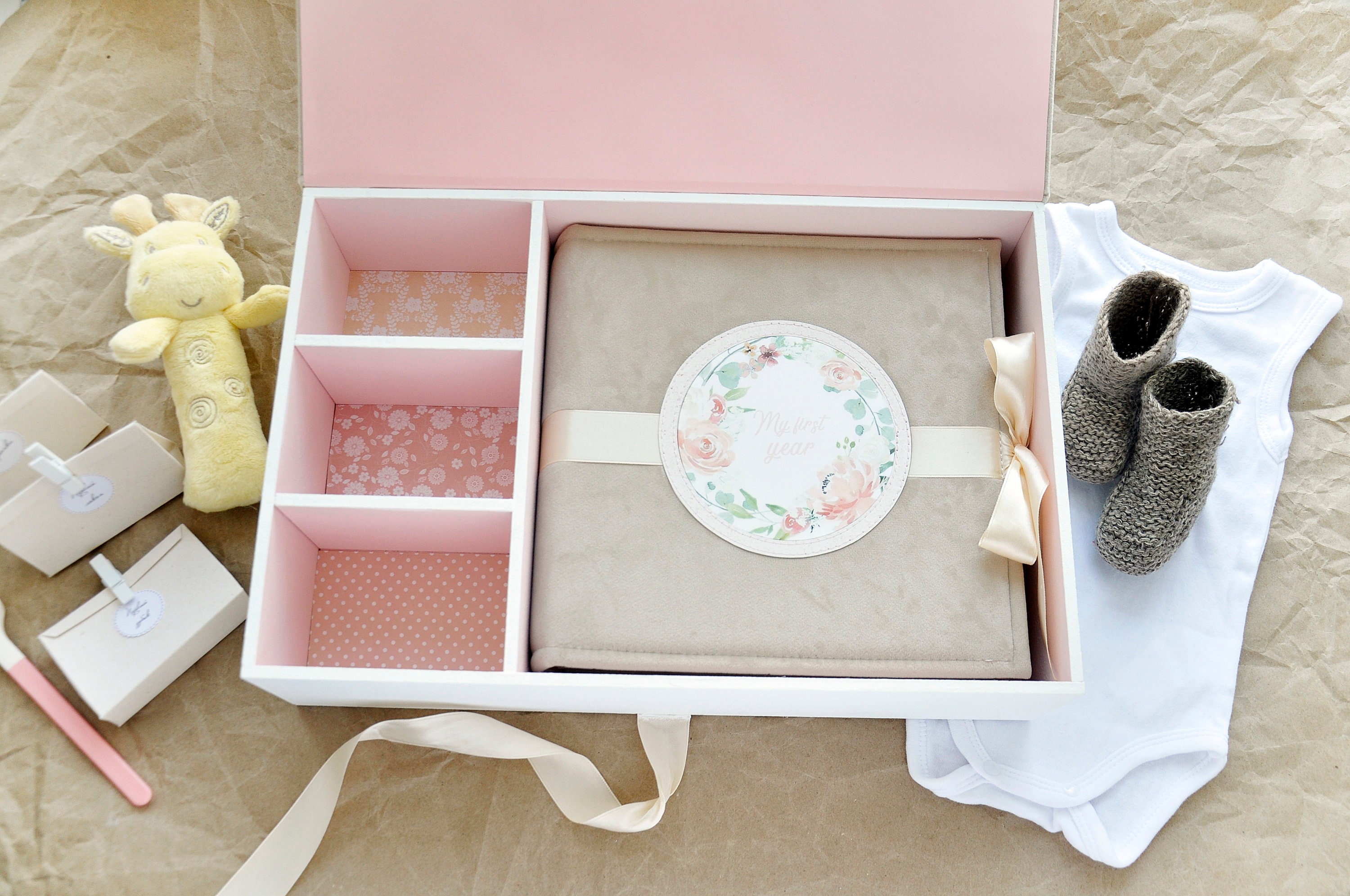 Personalised baby Keepsake box Baby Memory Box Rustic Etsy