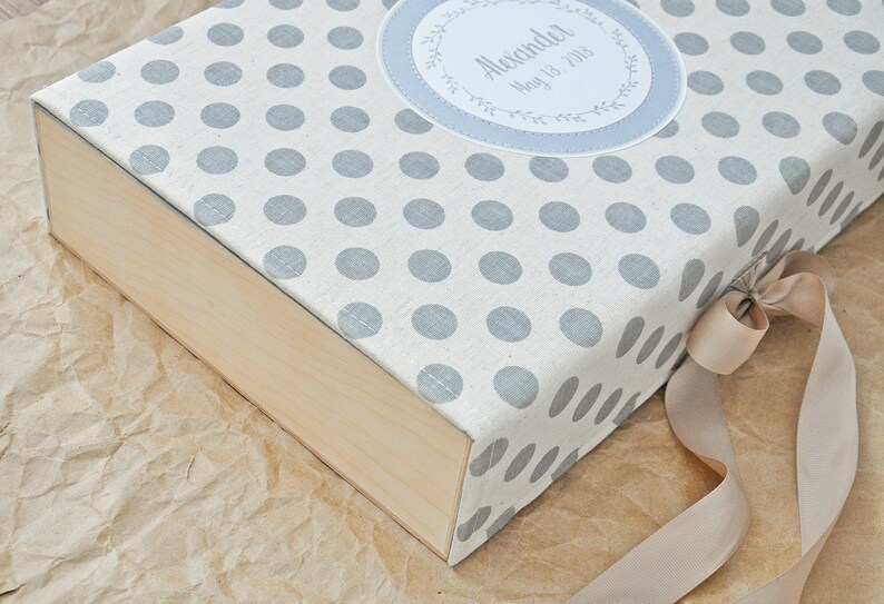 Personalised Baby Memory Keepsake Box Baby Boy Photo Album Etsy