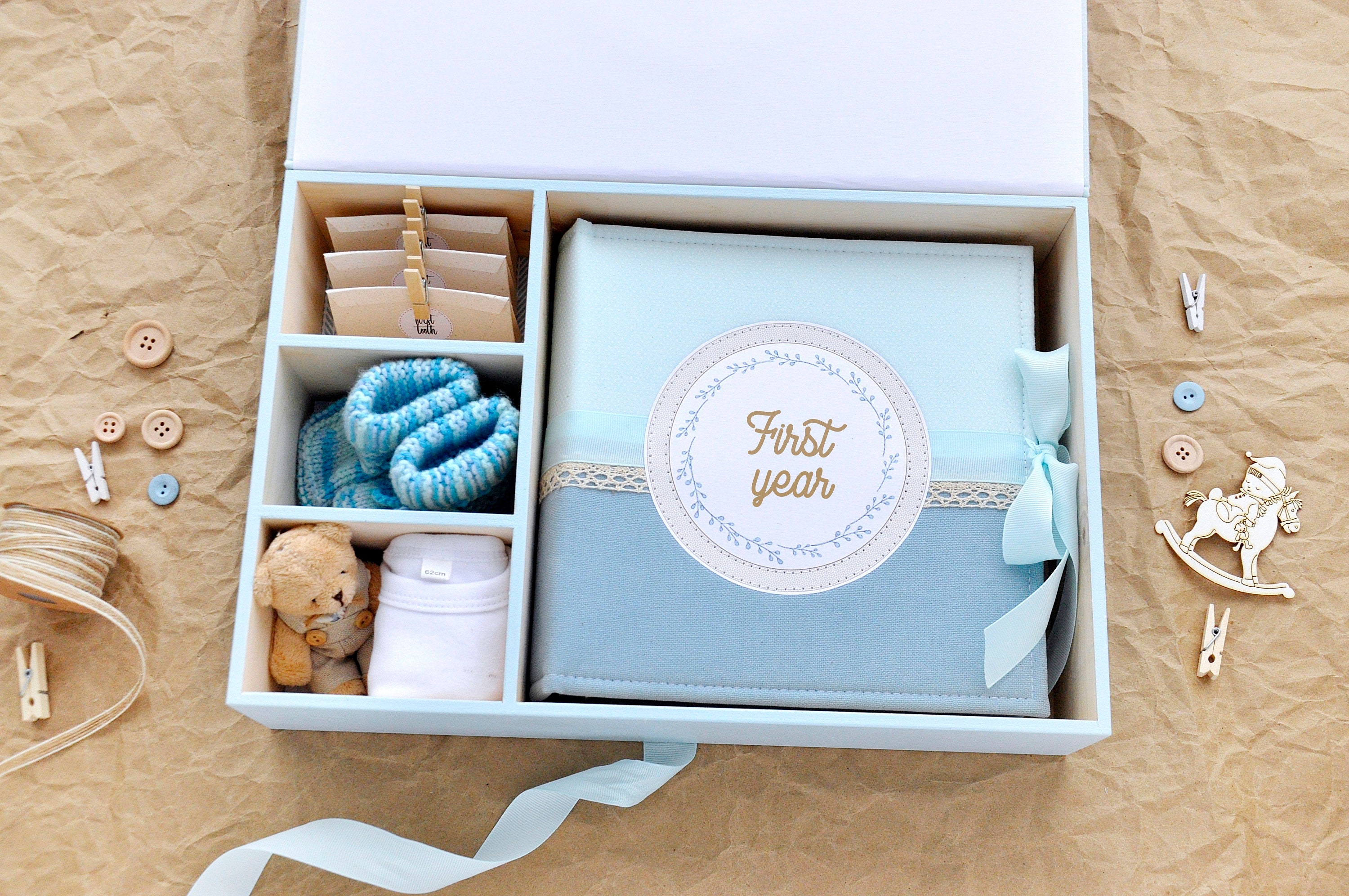 Baby Keepsake box Baby memory box Baby photo album Baby Boy Etsy