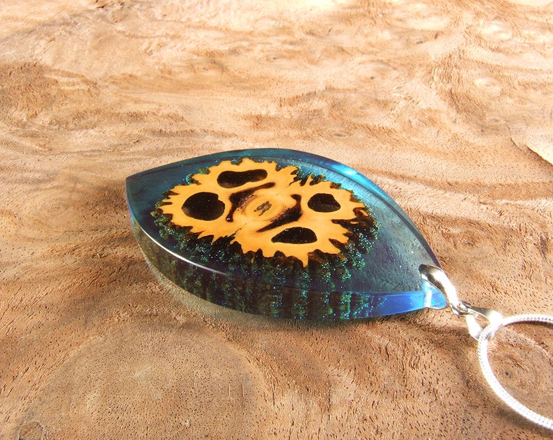 Black walnut resin jewelry Nature art pendant Perfect gift for mom and grandma image 4