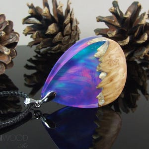 Galaxy-ketting, opaalhanger, iriserende sieraden, geschenken beste vriend, paarse opaal, beste vriend-sieraden, Fire Opal-ketting, Galaxy-hanger