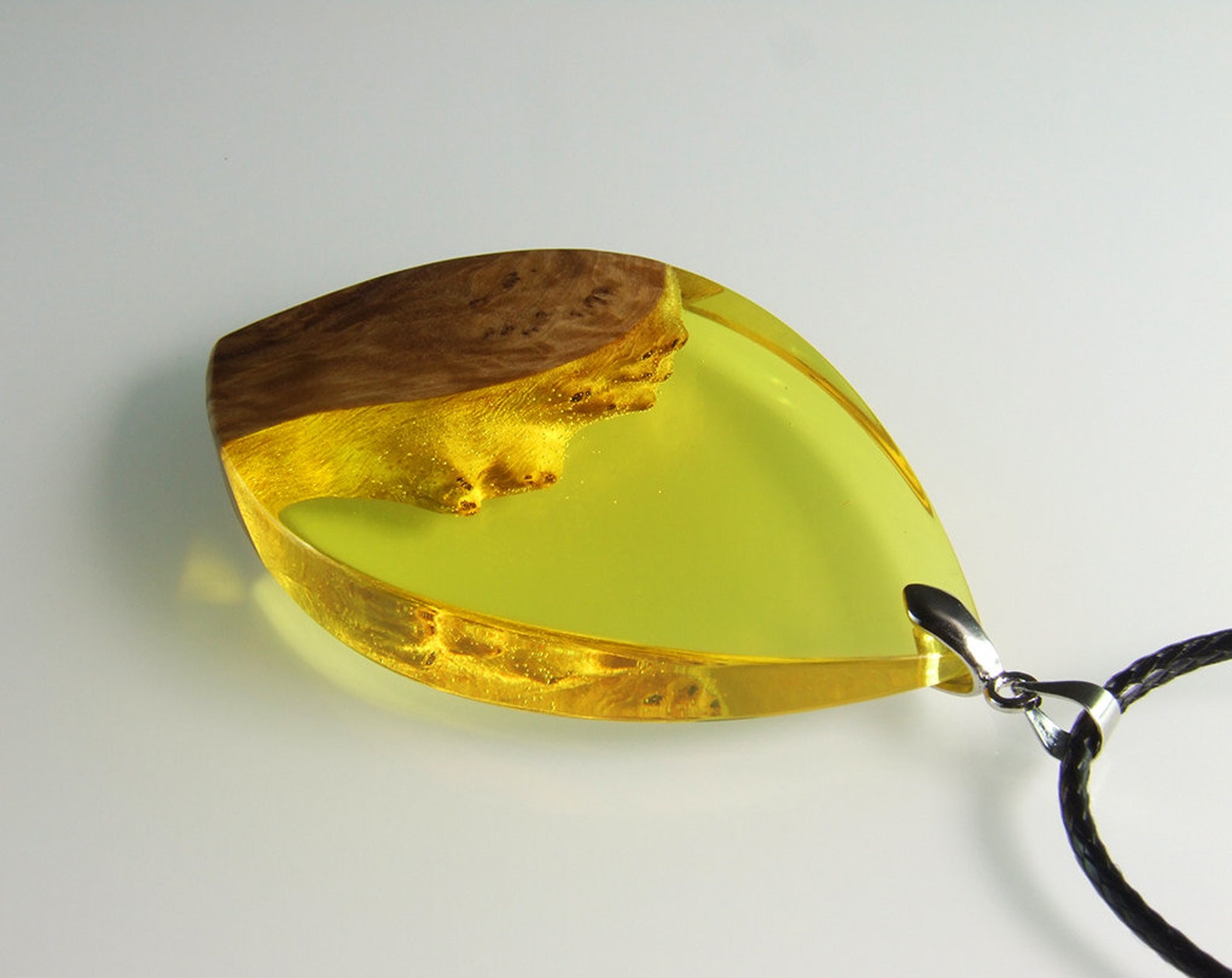 Wood Resin Necklaceresin Wood Necklaceresin Jewelryresin Etsy