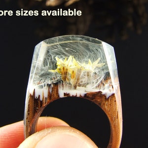 Resin ring,wood resin ring,resin jewelry,statement ring,resin wood ring,rings for woman,wood jewelry,Secret world inside the ring