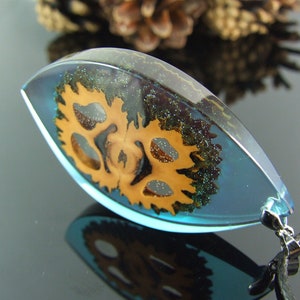 Black walnut resin jewelry Nature art pendant Perfect gift for mom and grandma image 1