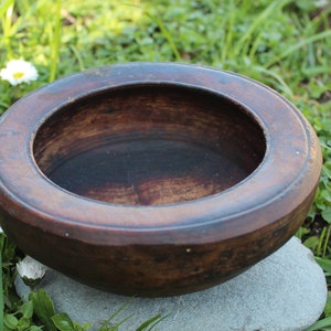 Vintage handmade wooden bowl
