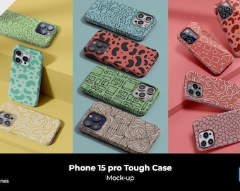 Maqueta de estuche rígido para iPhone 15 pro - Vistas previas de Instagram