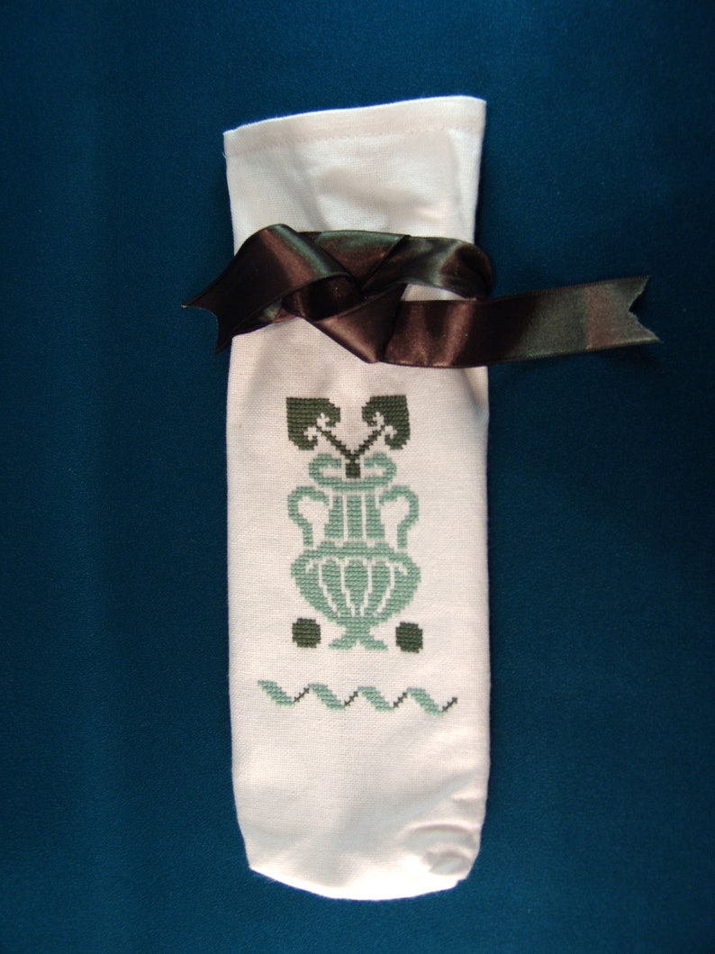 Wine Champagne Bottle Gift Bag Pouch Cover Handmade Embroidery Folk Traditional Bulgarian