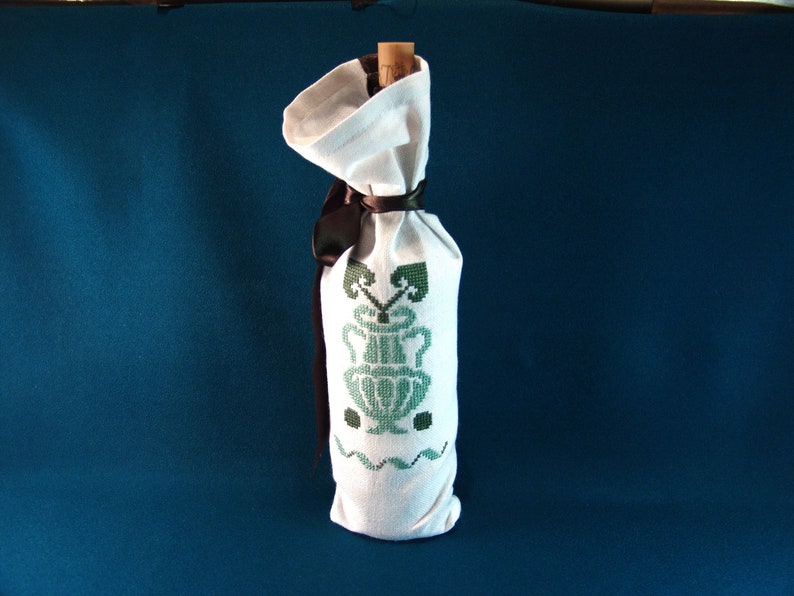 Wine Champagne Bottle Gift Bag Pouch Cover Handmade Embroidery Folk Traditional Bulgarian