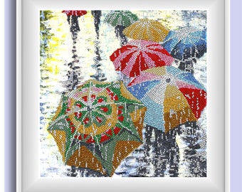 Beading kit Pizza Fun Beaded painting set DIY beadpoint Beadwork kit #A-0429