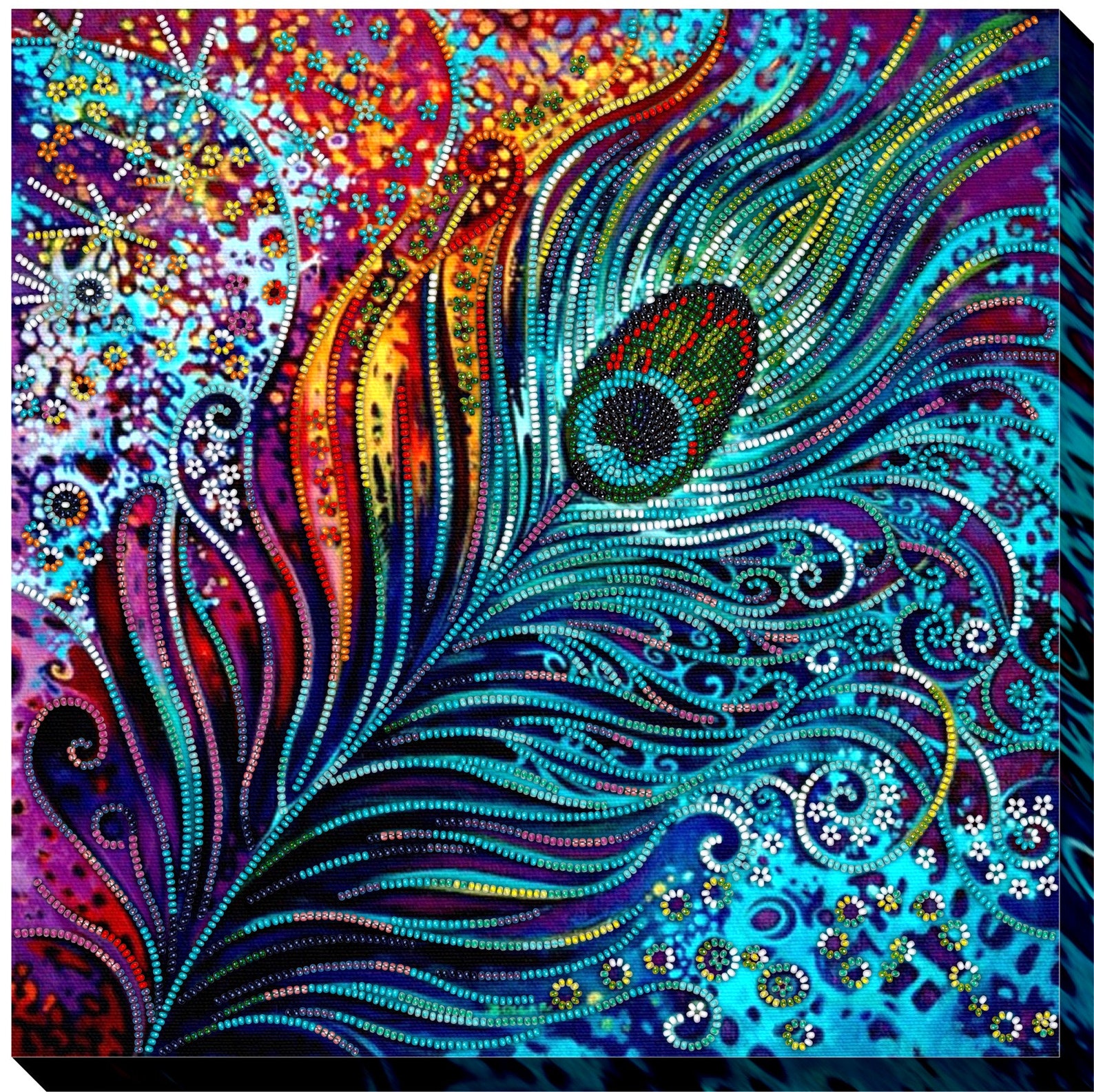 Beading kit Magical Feather Beaded painting set DIY beadpoint Etsy