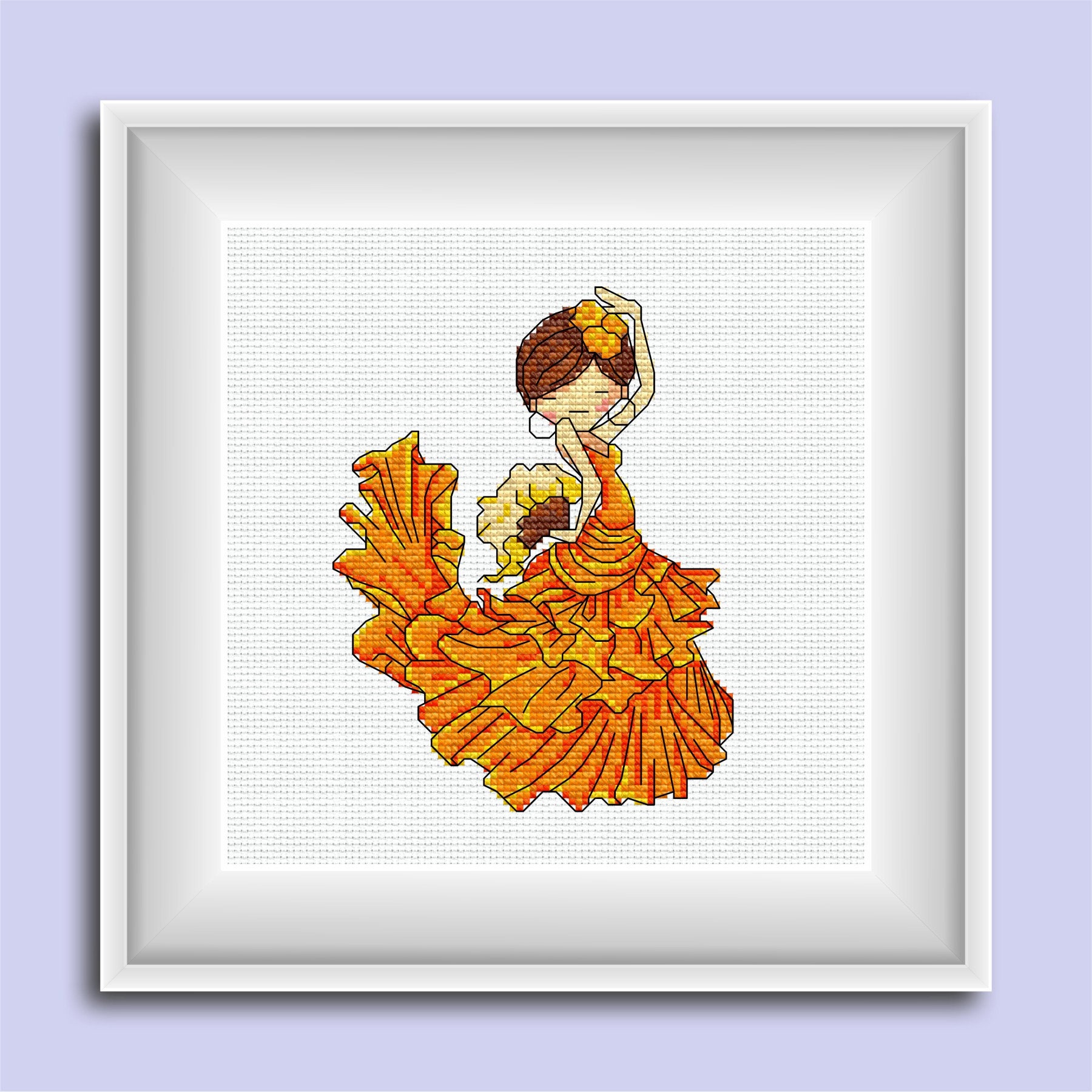 Crossstitch Kit Spanish Dancer Fancywork Set DIY Needlepoint Etsy