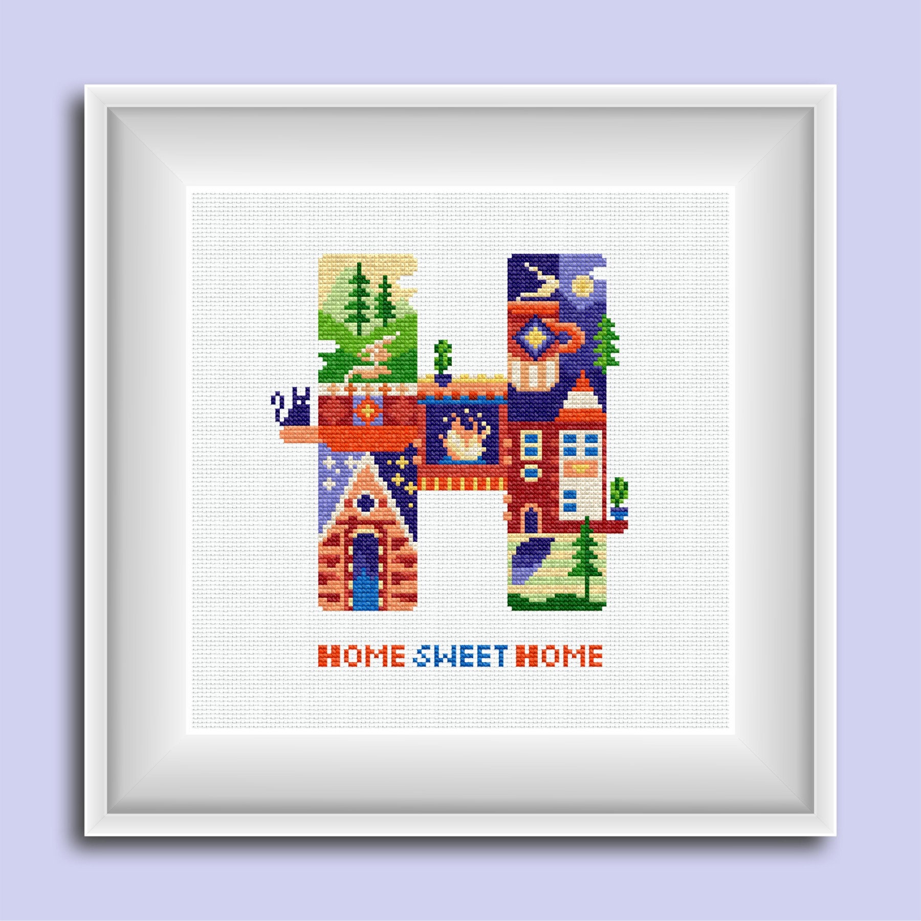 Crossstitch kit Home Sweet Home Fancywork set DIY needlepoint Etsy