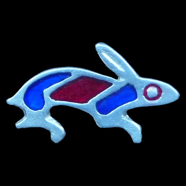 Replica Roman Hare Brooch Blue - Pewter and Enamel