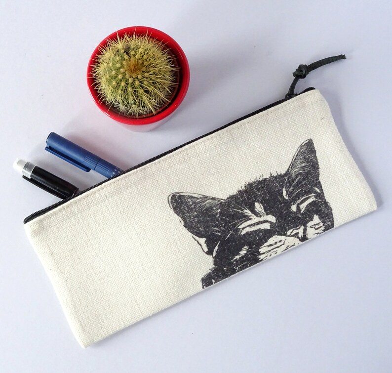 Black Cat Pencil Case Black Cat Lover Gift Cute Cat Printed Pencil Case