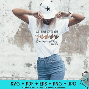 As I Have Loved You SVG - Love One Another - Svg Cut File - John 13:34 - Black Lives Matter - American Sign Language - ASL - BLM - Love All image 1