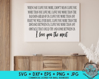 I Love You More Home Decor SVG – Wedding Anniversary Printable (Digital File)