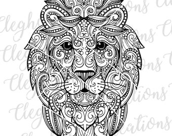 Download Mandala Lion Svg Etsy