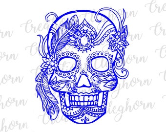 Sugar Skull Svg Candy Skull Clipart Svg Cut File Mandala Etsy