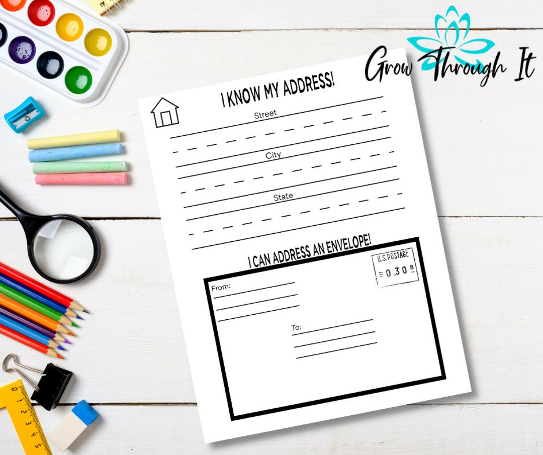 Learning Worksheet - I Know My Address - Homeschool Worksheet - Wipe ...