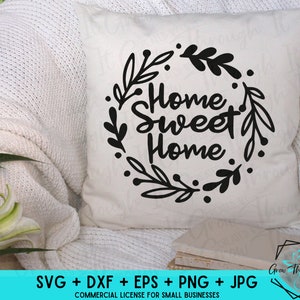 Family Digital File - Home Sweet Home - Instant Cut File - Circut Silhouette File - Family Quotes  - Wall Decor- Printable Quote - Home Sign