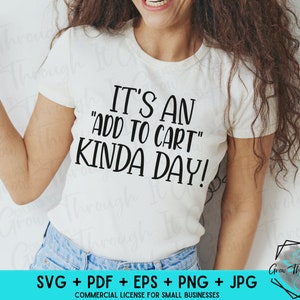 面白いショッピング SVG - 「カートに追加」する日 - オンライン ショッピング中毒者 - Amazon 中毒者 - ショッピング ユーモア - ママ ユーモア
