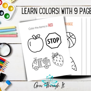 Preschool Color of the Week - Learn Colors -Pre-K Curriculum Worksheets- Printable Preschool Activities - Toddler Learning - Educational