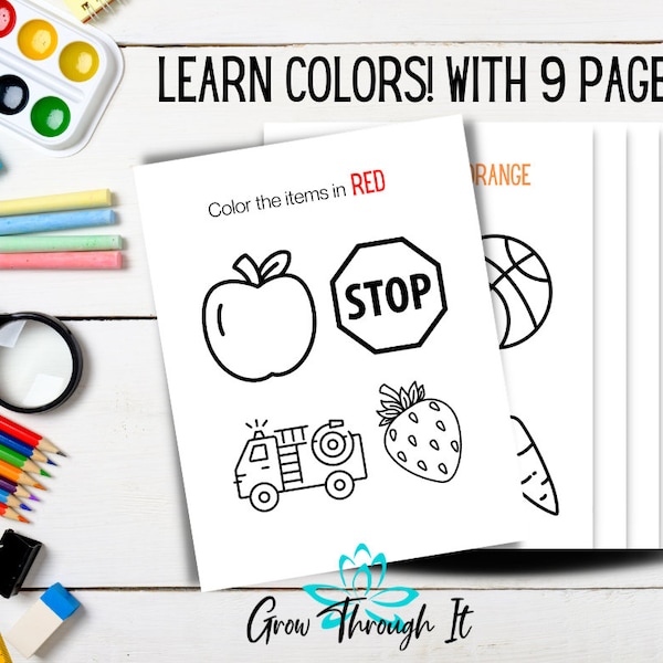Preschool Color of the Week - Learn Colors -Pre-K Curriculum Worksheets- Printable Preschool Activities - Toddler Learning - Educational