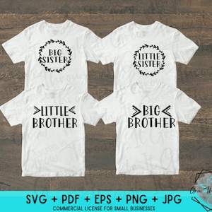 Big Brother SVG -Little Brother - Big Sister - Little Sister- Toddler Shirt - New Baby - Matching Sibling Shirts - Pregnancy Announcement