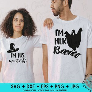 Halloween SVG - His Witch - Her Boo- SVG Cut File - Circut Silhouette File - Funny  Halloween Couple Shirts SVG - Halloween Files