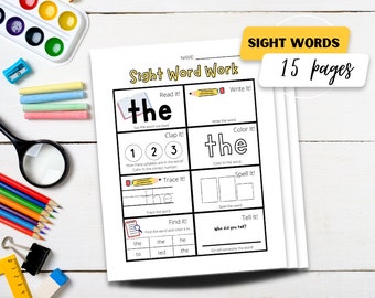 Sight Word Worksheets: Preschool & Kindergarten Learning (PDF)
