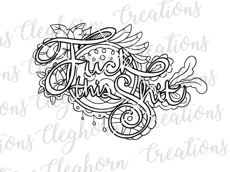Download Mandala SVG Zentangle Clipart Fuck This Shit | Etsy