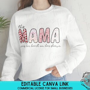 Esta mamá lleva su corazón en la manga - Regalo del Día de la Madre - Regalo para mamá - Camisa del Día de San Valentín