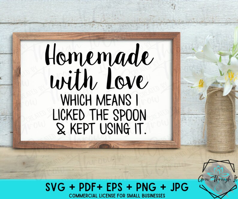 Homemade With Love Kitchen Sign SVG – Licked The Spoon (Digital Download) image 1