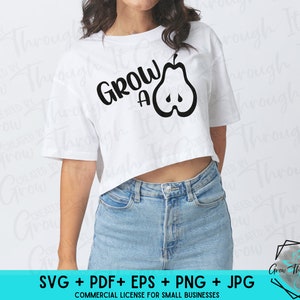 Grow a Pair SVG - SVG Cut File -  Offensive Silhouette File - Sarcastic Funny- Inappropriate SVG -Humor Digital File - Personal/Commercial