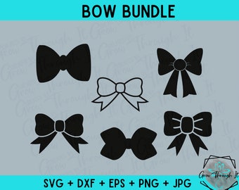 Bows Bundle SVG Cut File - Bows Vector - Circut Silhouette File - Bow Tie SVG - Cute Bow Clipart - Hairbow SVG file - Girl Bow Bundle File