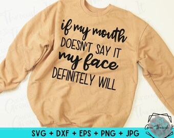 Snarky Face SVG: geen filter, rustend gezicht (digitale download)