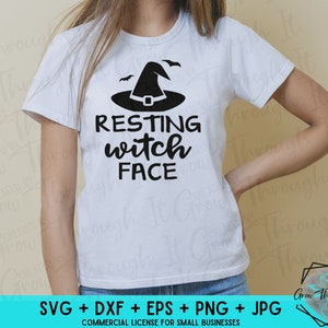 Halloween SVG - Resting Witch Face- SVG Cut File - Circut Silhouette File - Funny Witch SVG - Halloween Files - Personal Use- Commerical Use