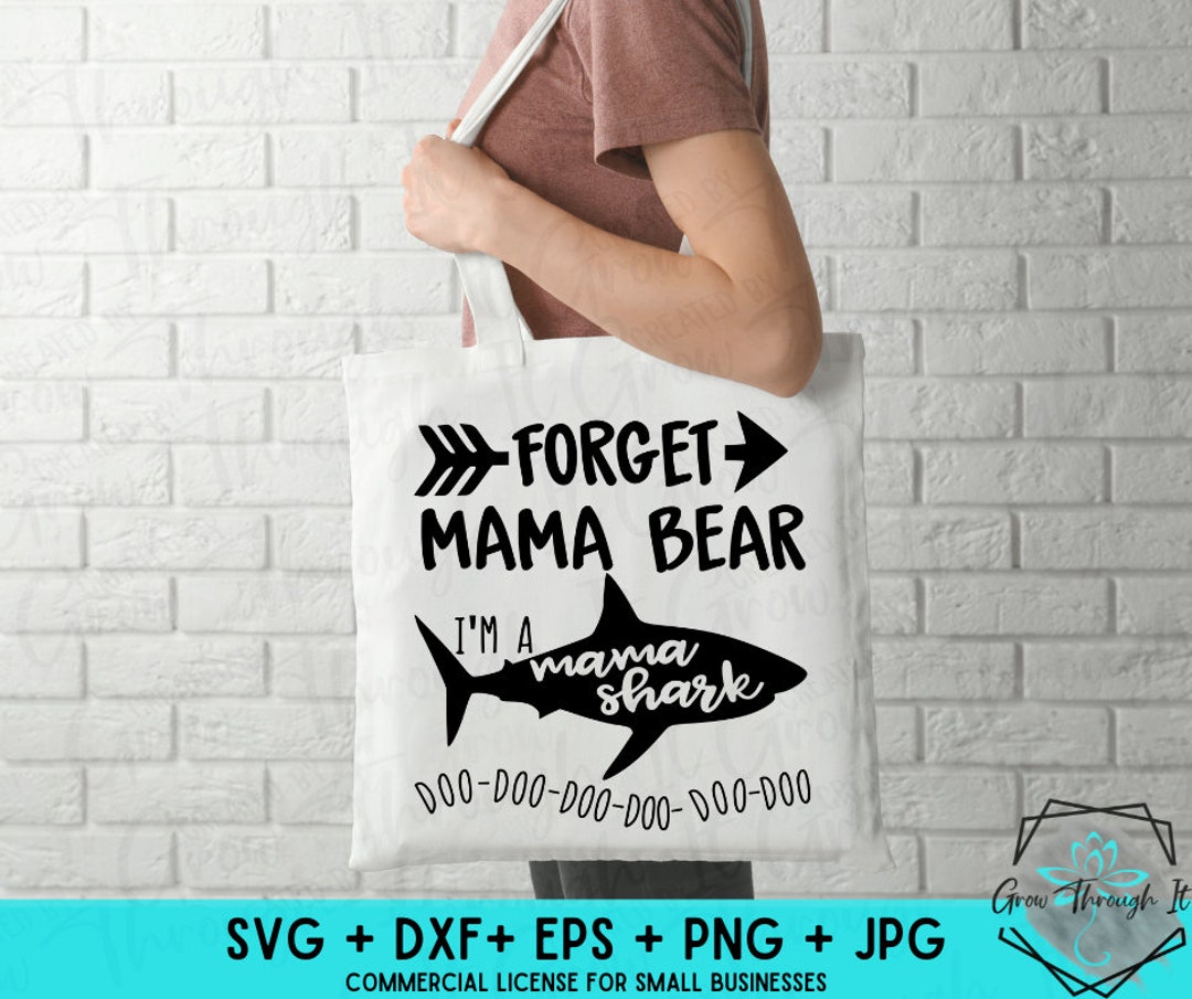 Mamá Tiburón SVG: Diseño de camiseta divertida de mamá (archivo digital ...