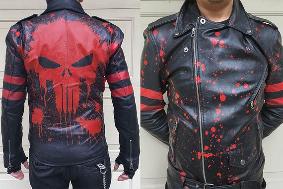punisher biker jacket