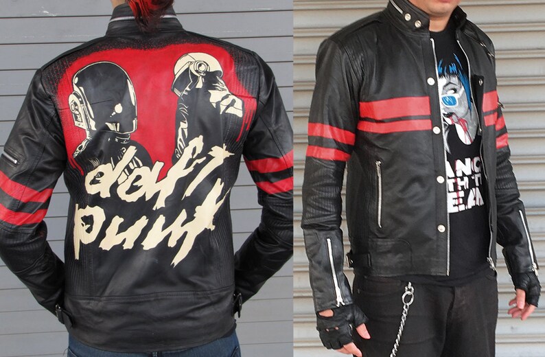 CUSTOM Hand Painted Daft Punk Replica Jacket Cyberpunk. Any - Etsy
