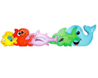 Puzzle Marine Animal in MDF-educational