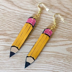 Leather Pencil Earrings