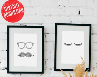 Mustache and Glasses | Etsy