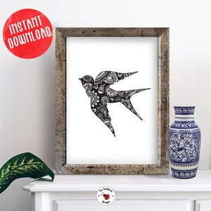Portugal Swallow Bird Printable Art