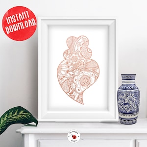 Rose Gold Portugal Coração de Viana Print
