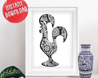 Traditional Portugal Barcelos' Rooster Printable Poster, Instant Download Print