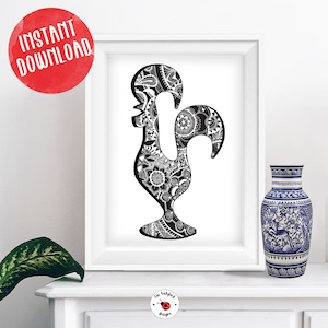 Traditional Portugal Barcelos&#39; Rooster Printable Poster, Instant Download Print