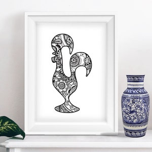Cartel de Portugal Gallo de Barcelos Imagen Decoración portuguesa Arte de Barcelos Regalo para madre Regalo para suegra